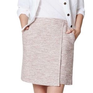 LOFT Tweed Faux Wrap Skirt